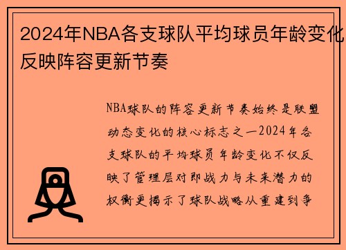 2024年NBA各支球队平均球员年龄变化反映阵容更新节奏